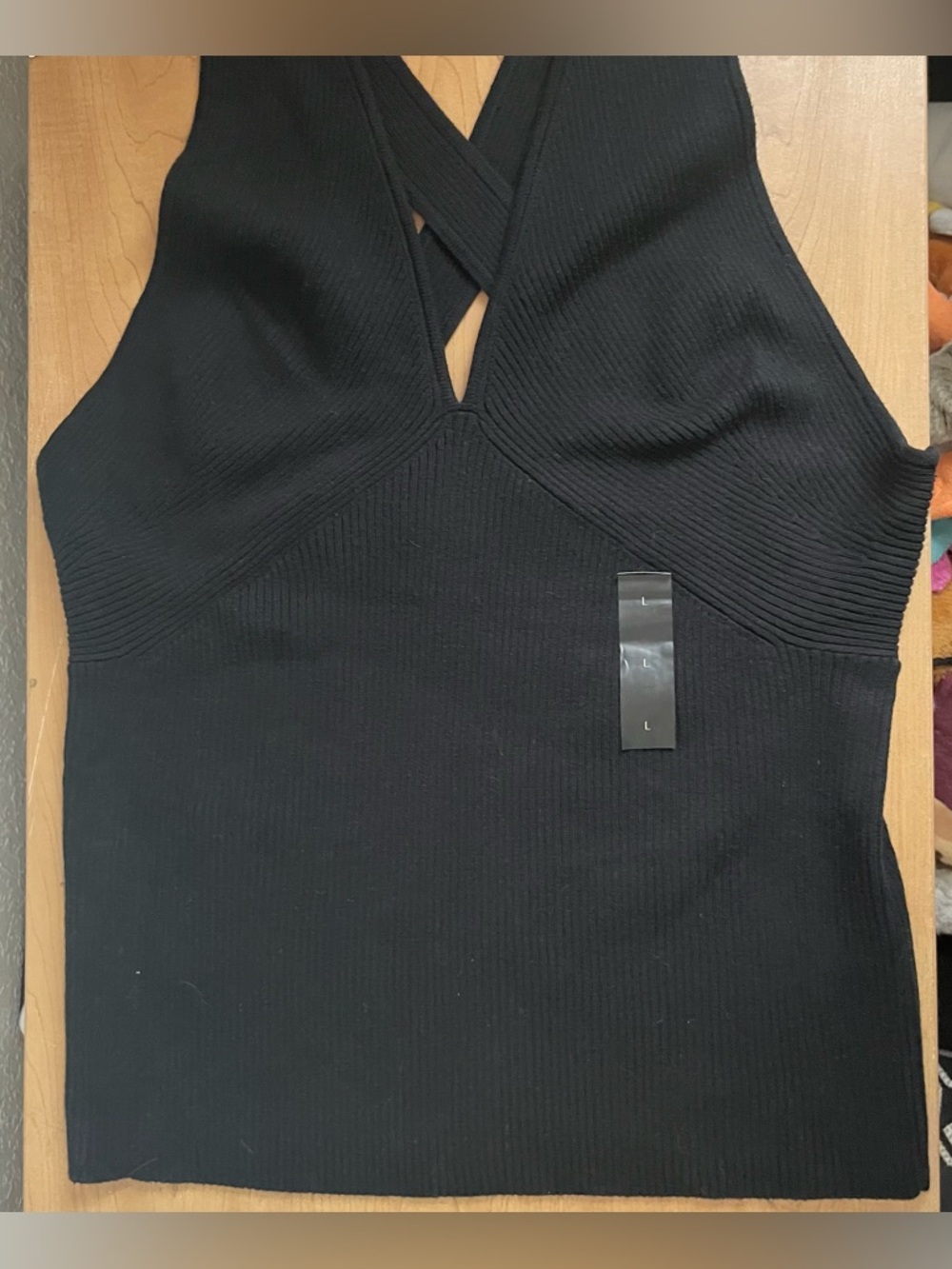 Banana Republic Black Ribbed V-Neck One-Piece